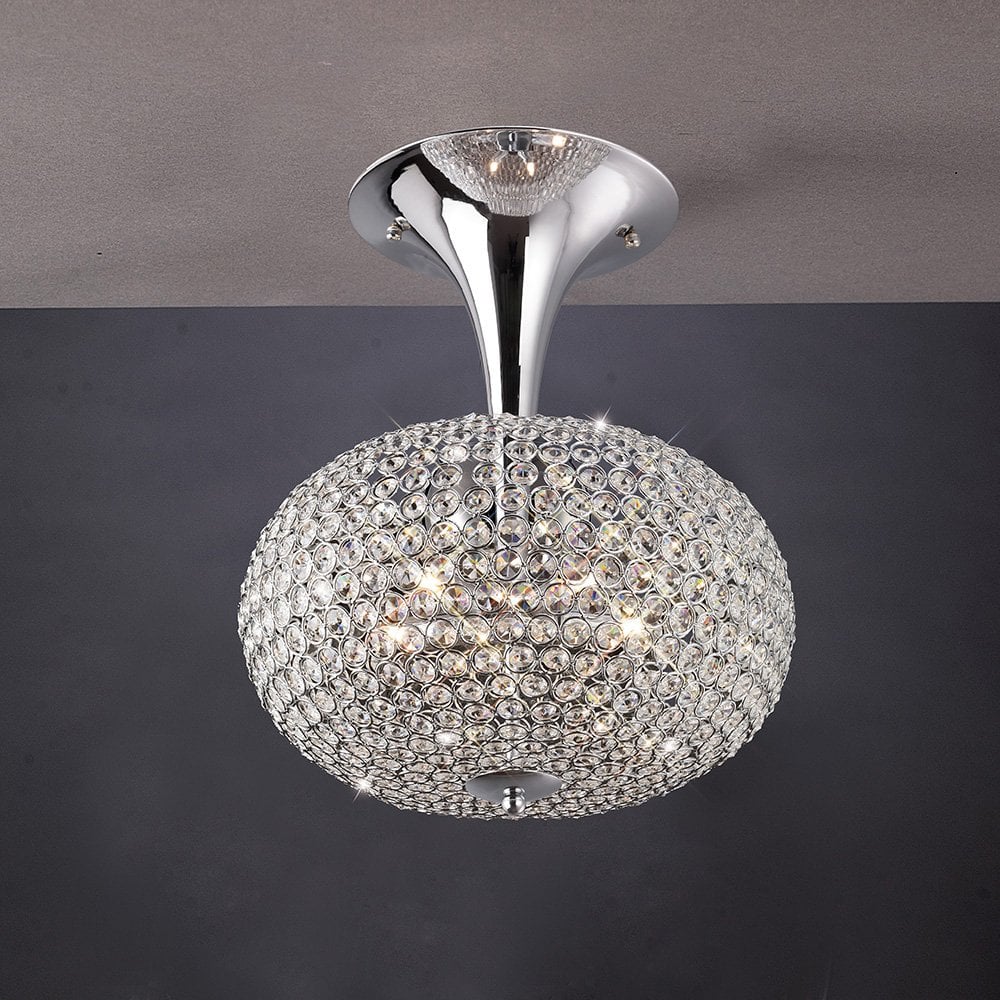 Vado Semi Ceiling 5 Light Polished Chrome/Crystal