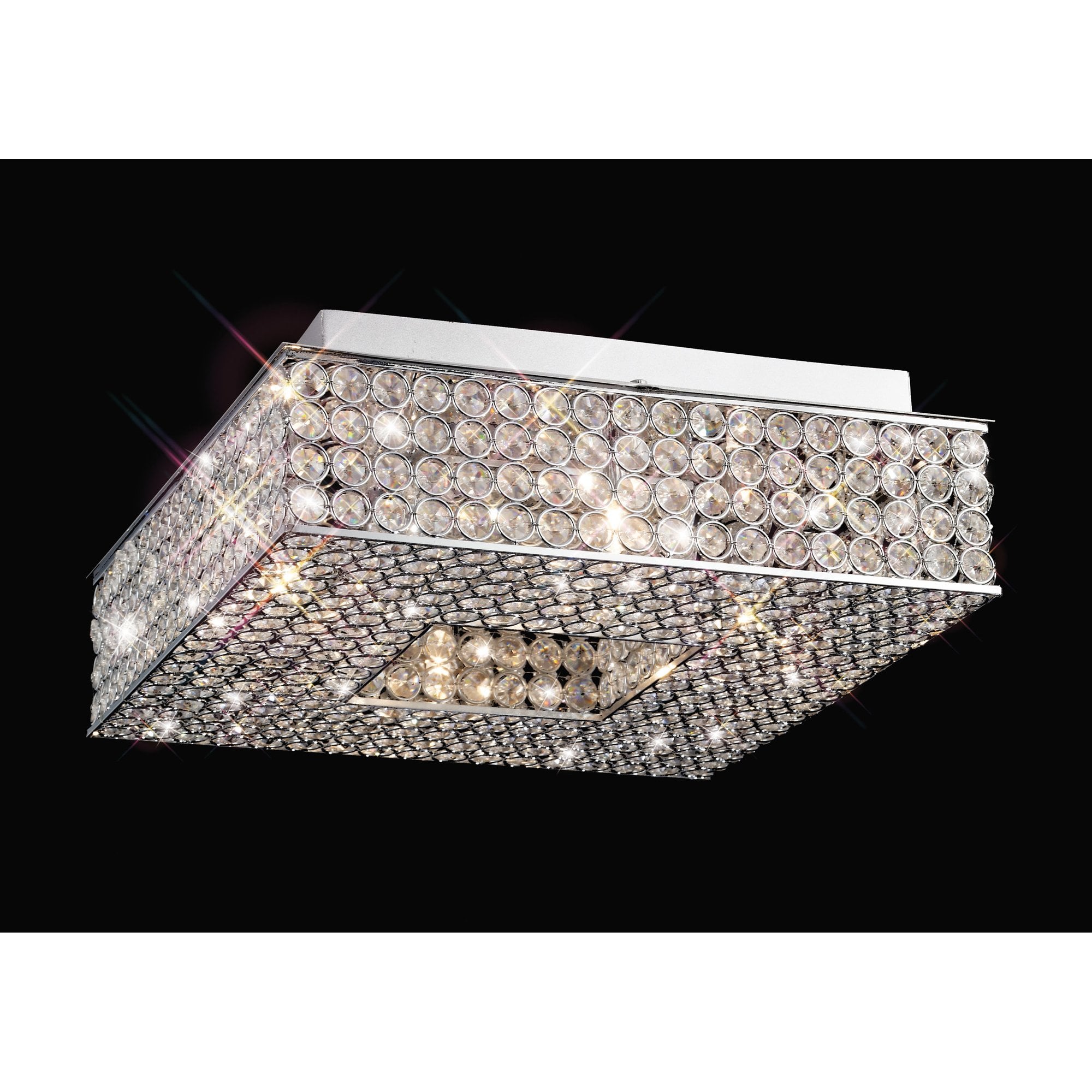 Piazza Ceiling Square 4 Light Polished Chrome/Crystal