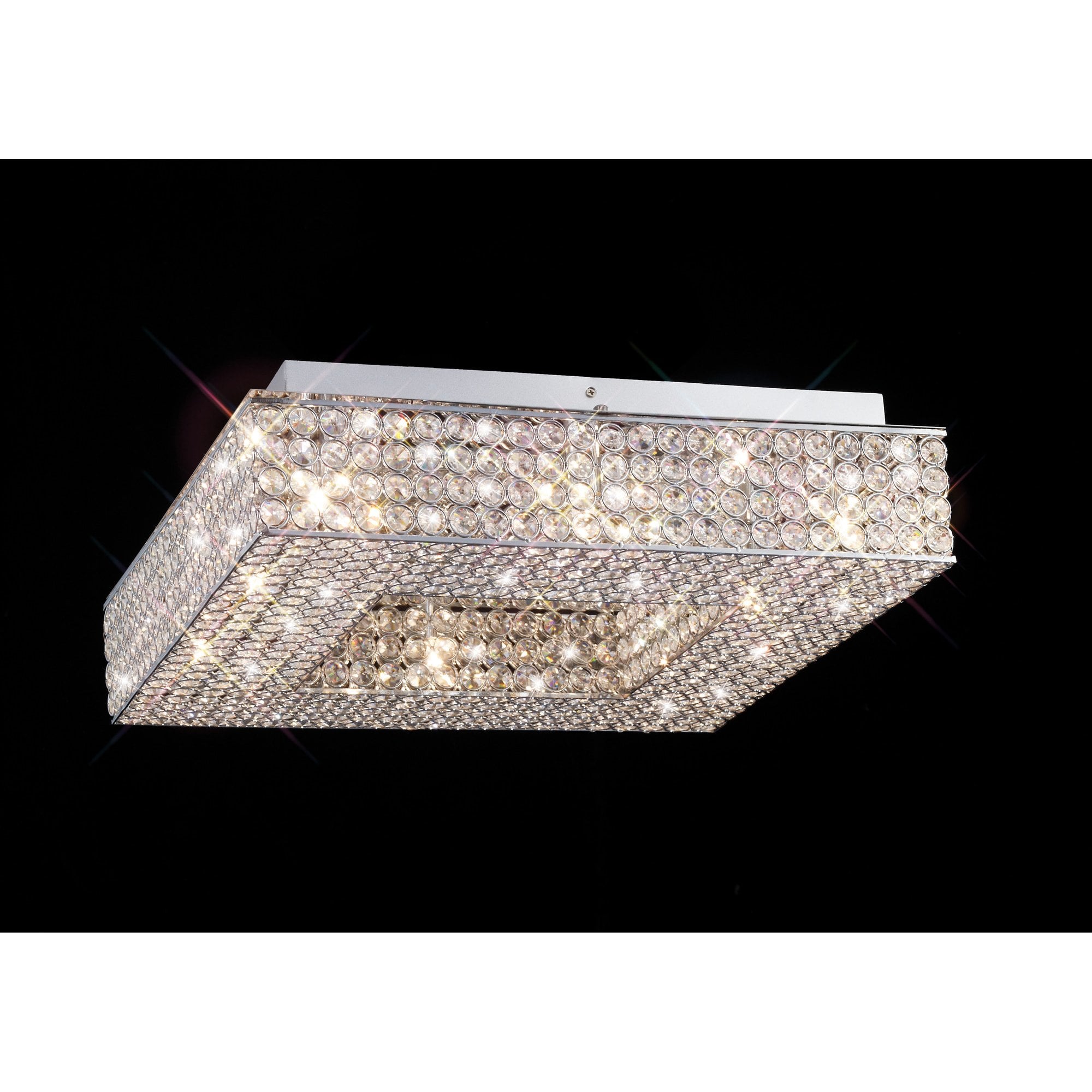 Piazza Ceiling Square 8 Light Polished Chrome/Crystal