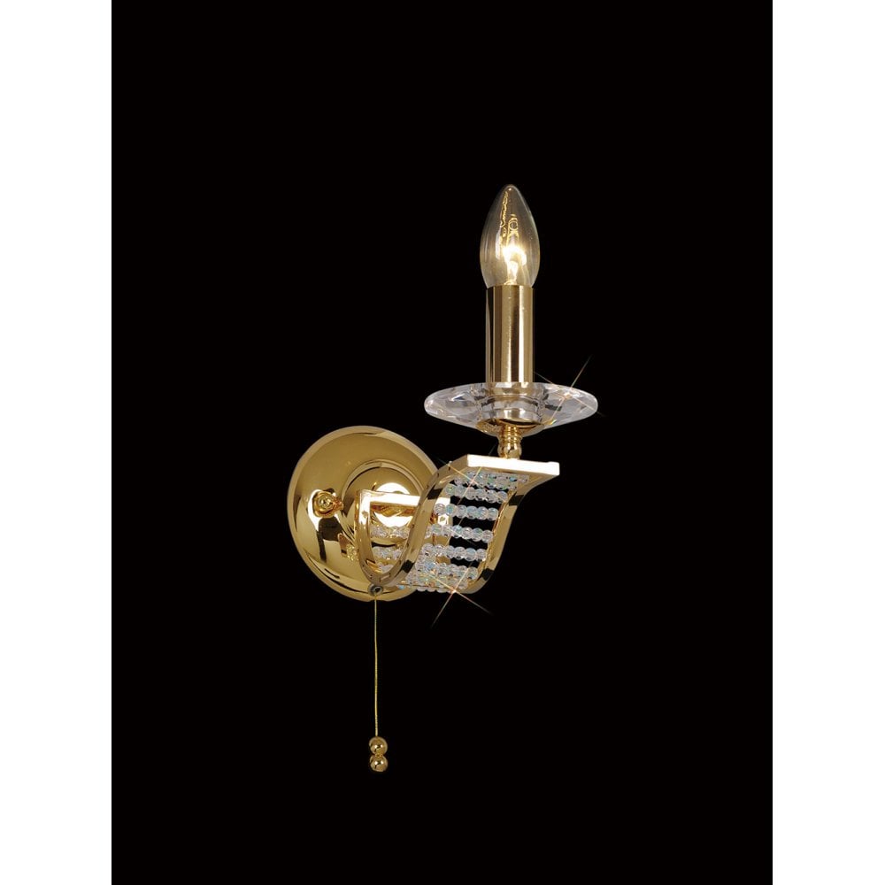 Niobe Wall Lamp 1 Light French Gold/Crystal