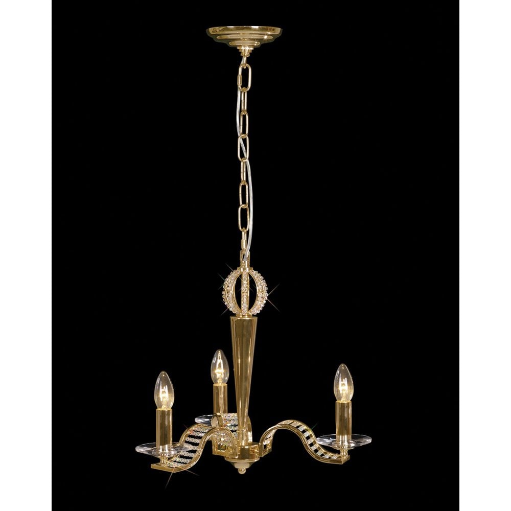 Niobe Pendant 3 Light French Gold/Crystal