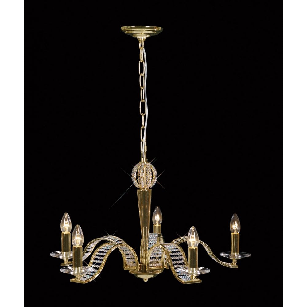 Niobe Pendant 5 Light French Gold/Crystal