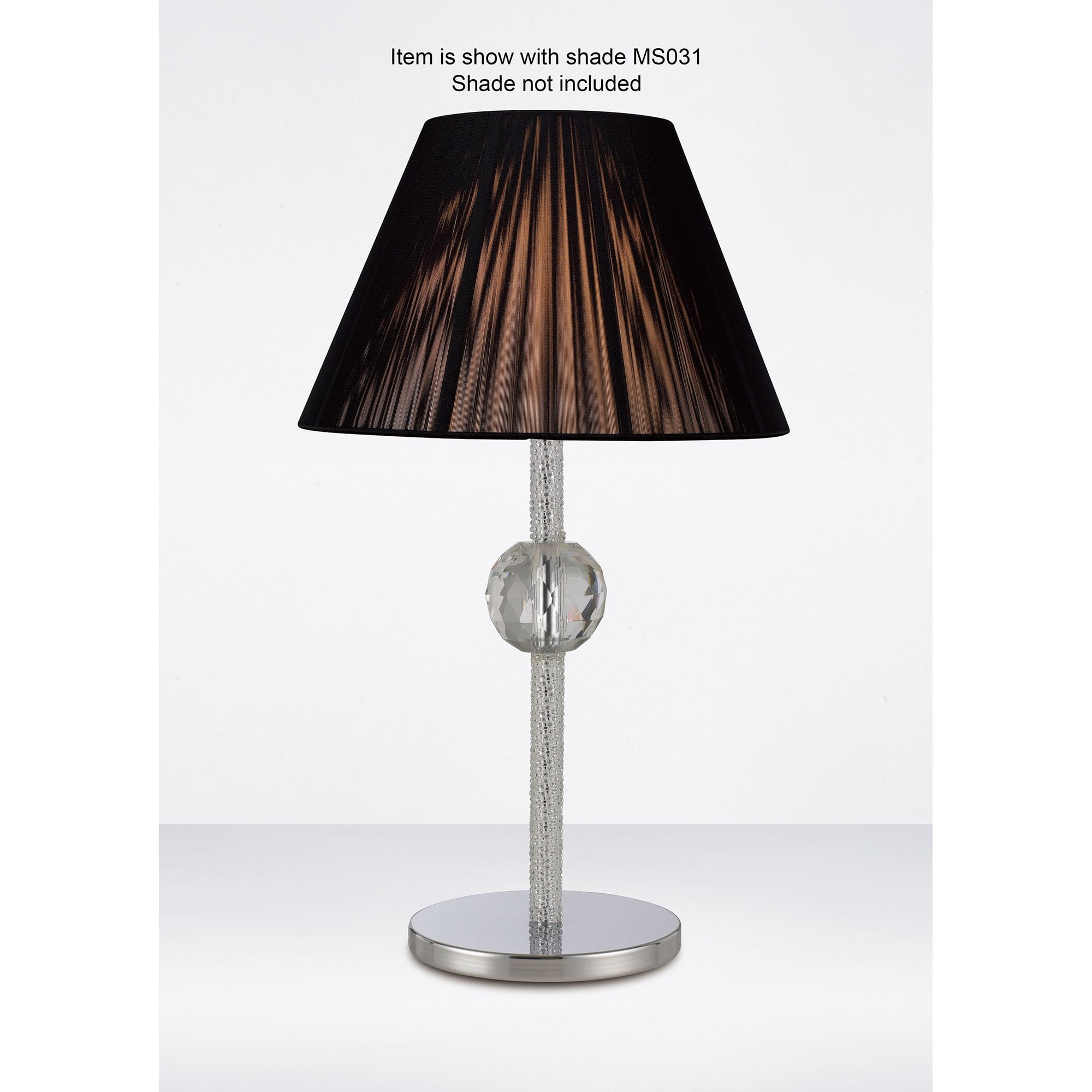 Elena Table Lamp Without Shade 1 Light Polished Chrome/Crystal