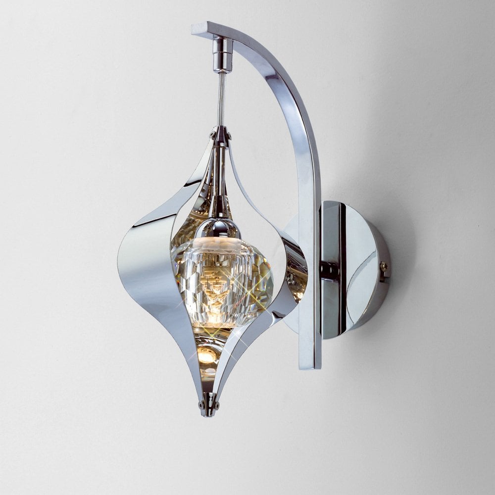 Amano Wall Lamp Switched 1 Light Polished Chrome/Crystal