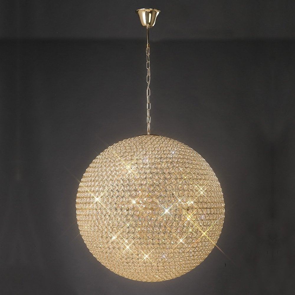 Ava Pendant 12 Light French Gold/Crystal