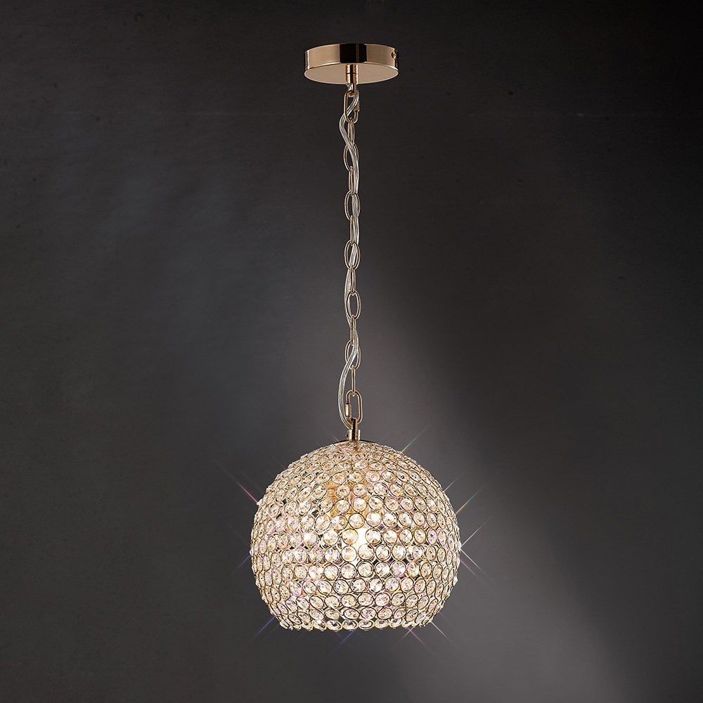 Ava Pendant 4 Light French Gold/Crystal