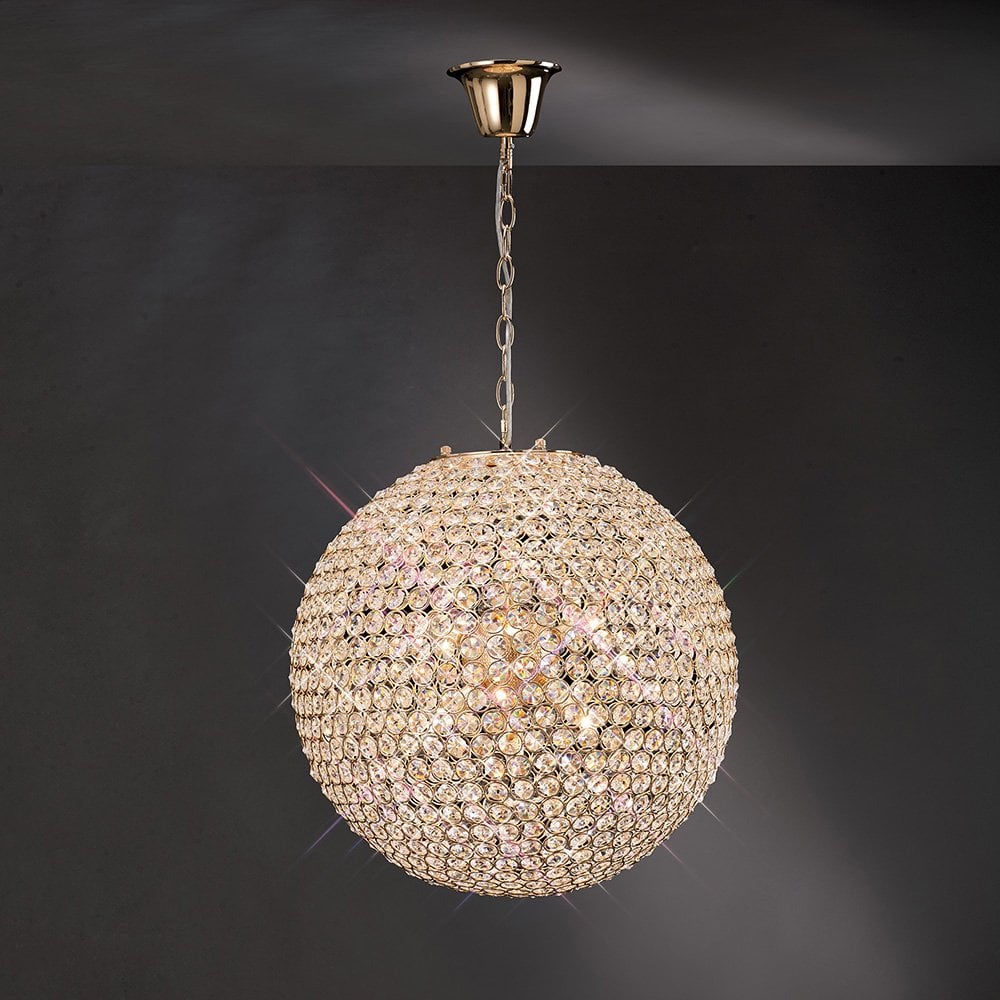 Ava Pendant 7 Light French Gold/Crystal