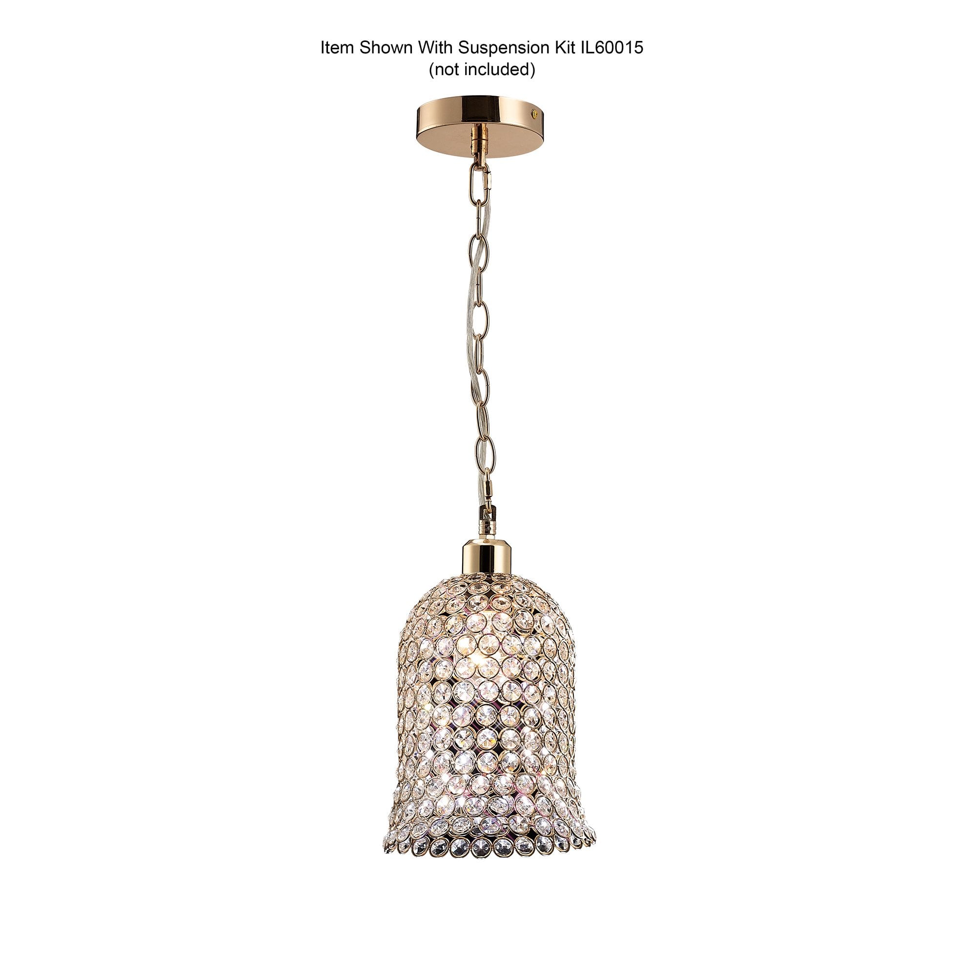 Kudo Bell Shade Non-Electric French Gold/Crystal