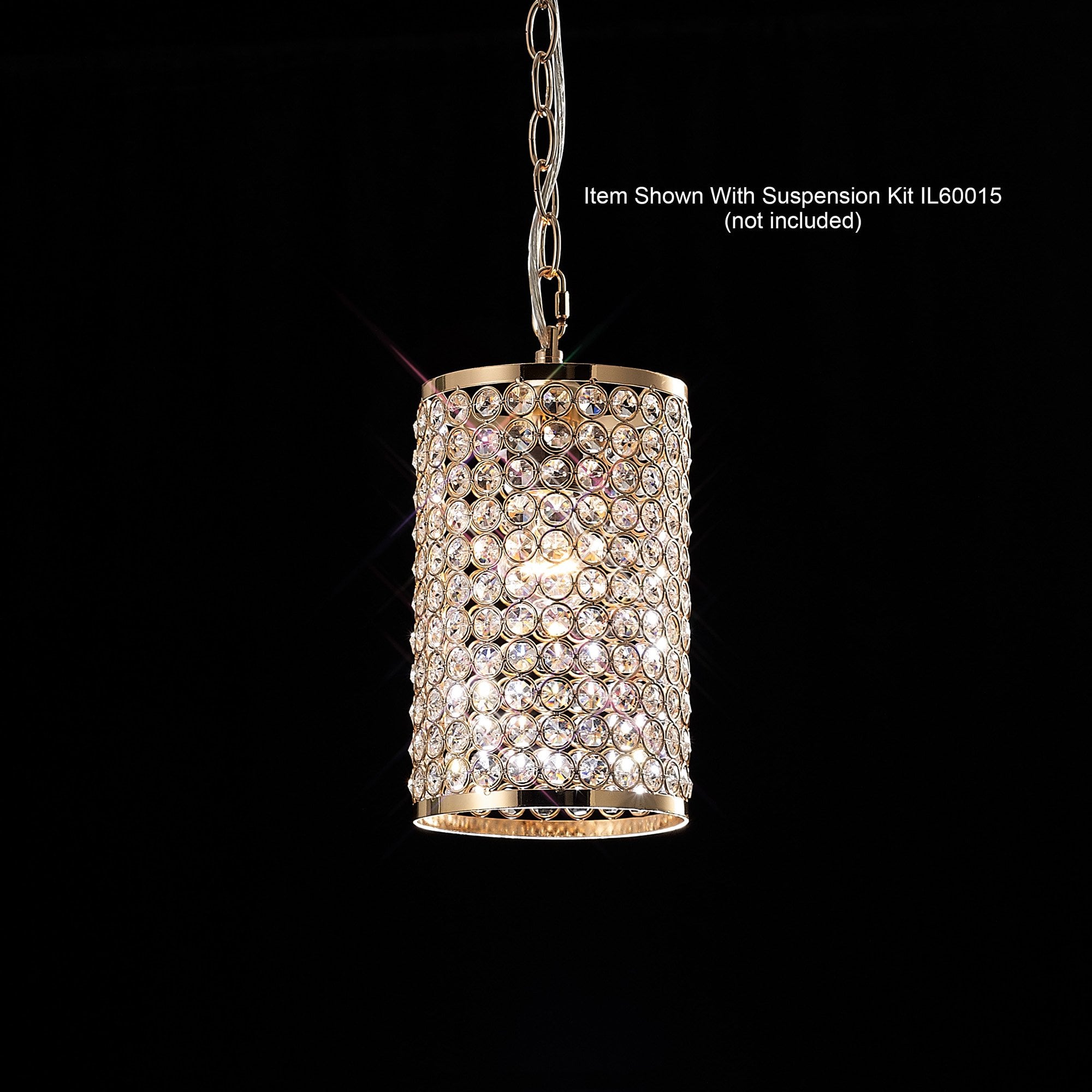 Kudo Cylinder Shade Non-Electric French Gold/Crystal