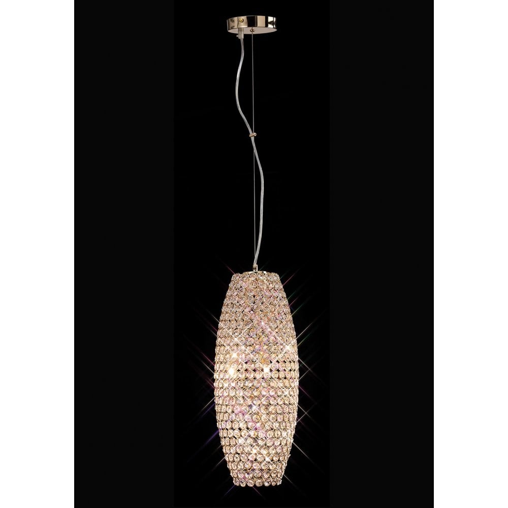 Kos Pendant 4 Light French Gold/Crystal