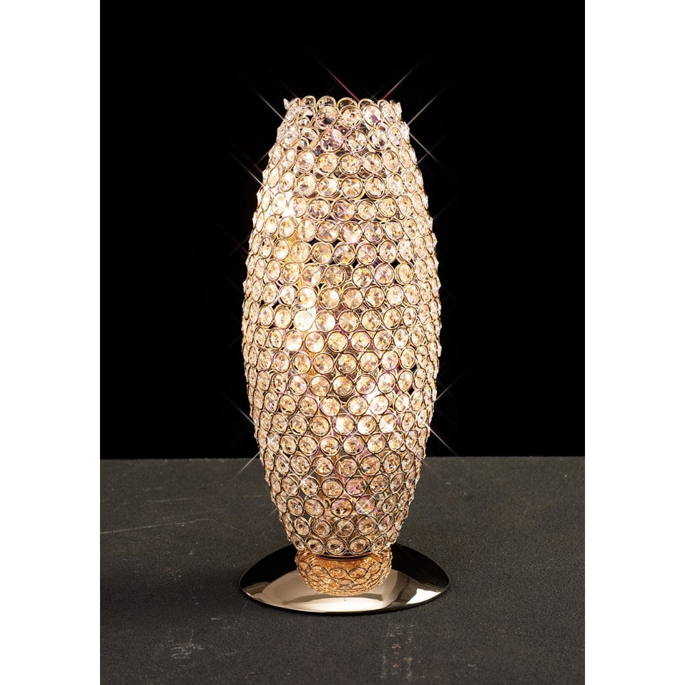 Kos Table Lamp 3 Light French Gold/Crystal