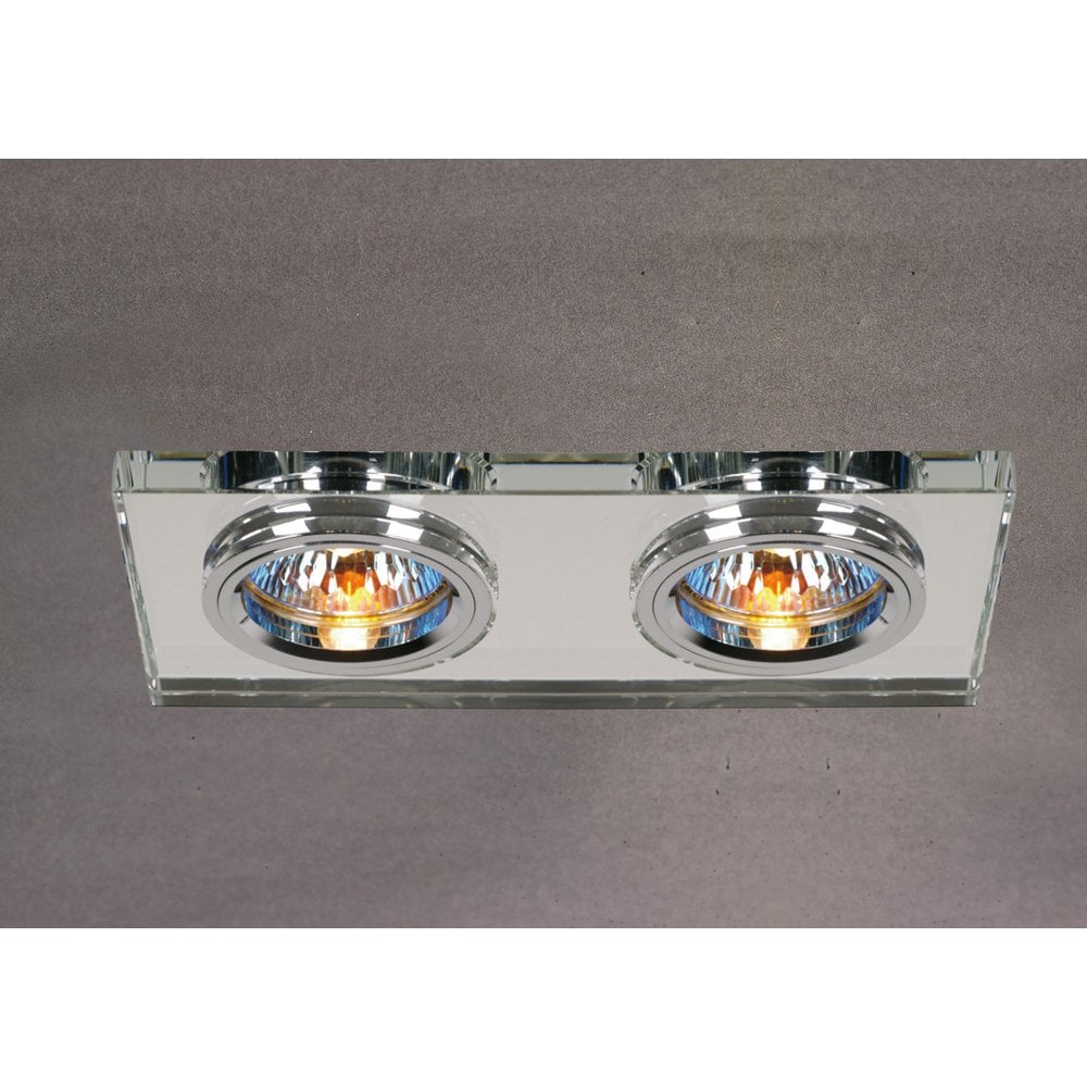 Crystal Dual Head Downlight Rectangle Rim Only Clear, IL30800 Required To Complete The Item