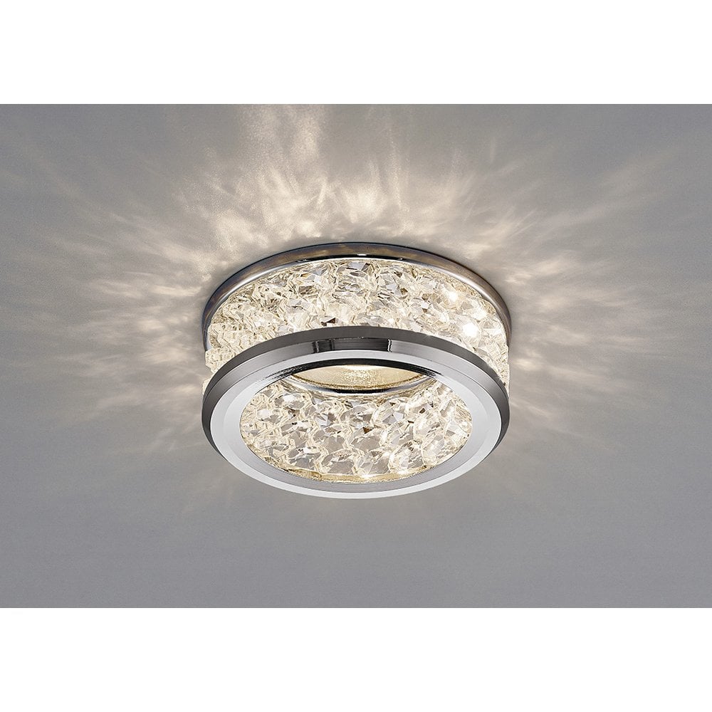 Dante GU10 Downlight With 3 Levels Of Crystal Beads Polished Chrome/Clear