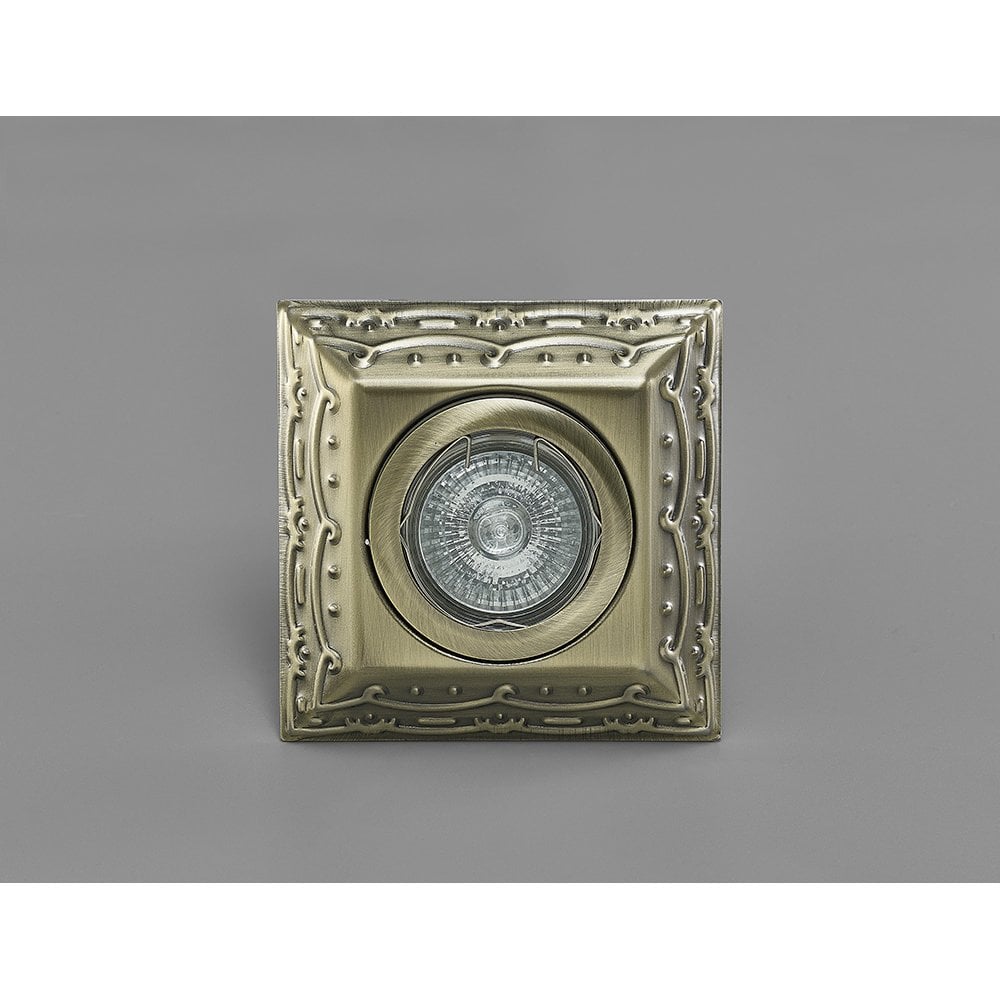 Aspen Vintage Design Downlight Square GU10 Antique Brass