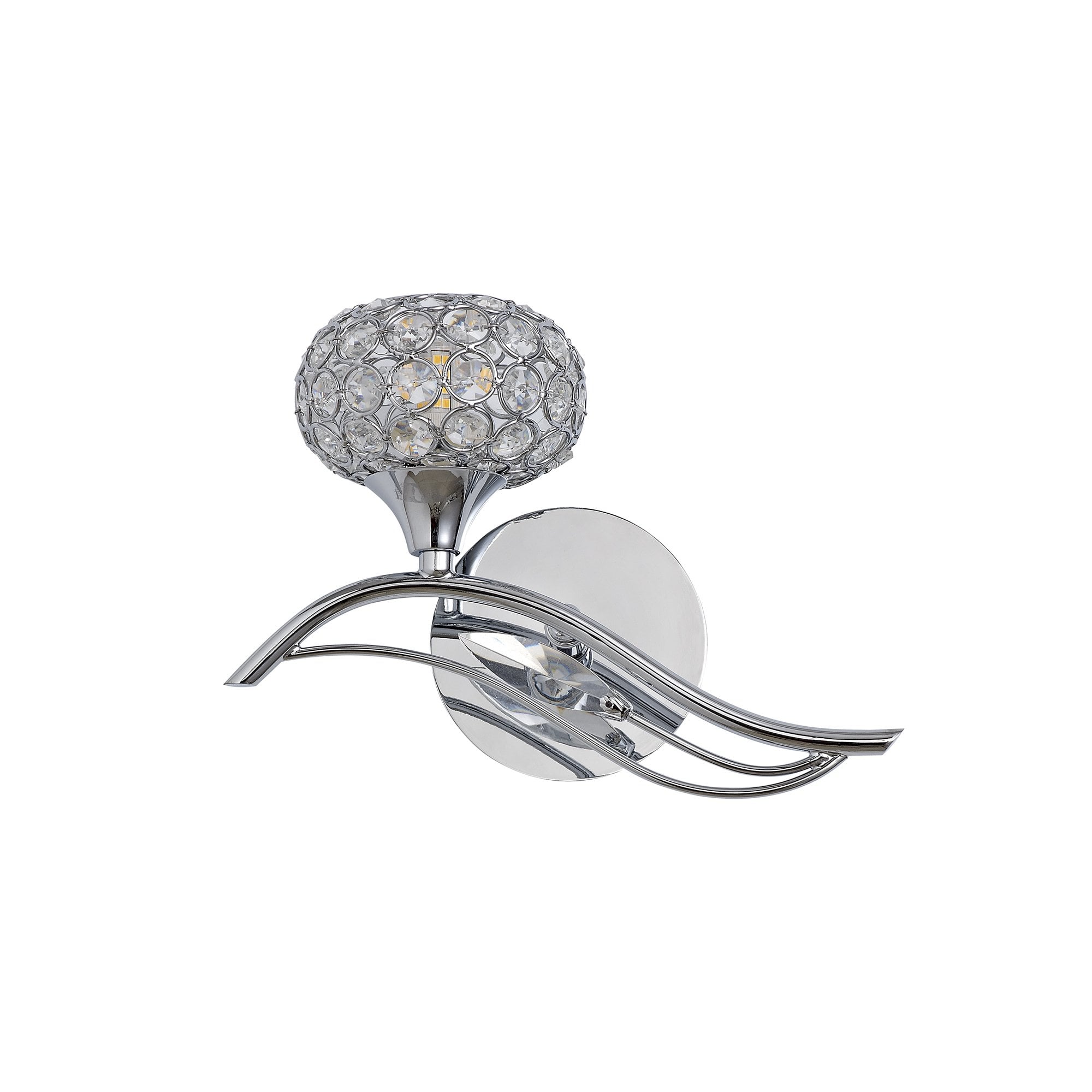 Leimo Wall Lamp Switched 1 Light Left Polished Chrome/Crystal