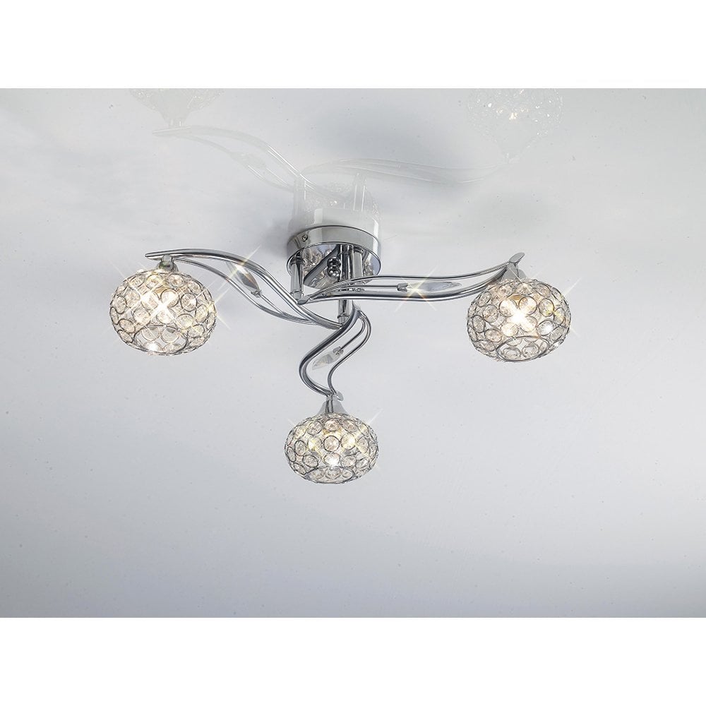 Leimo Ceiling 3 Light Polished Chrome/Crystal