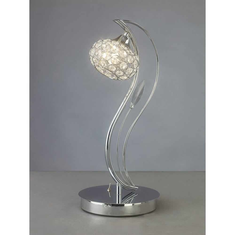 Leimo Table Lamp 1 Light Polished Chrome/Crystal