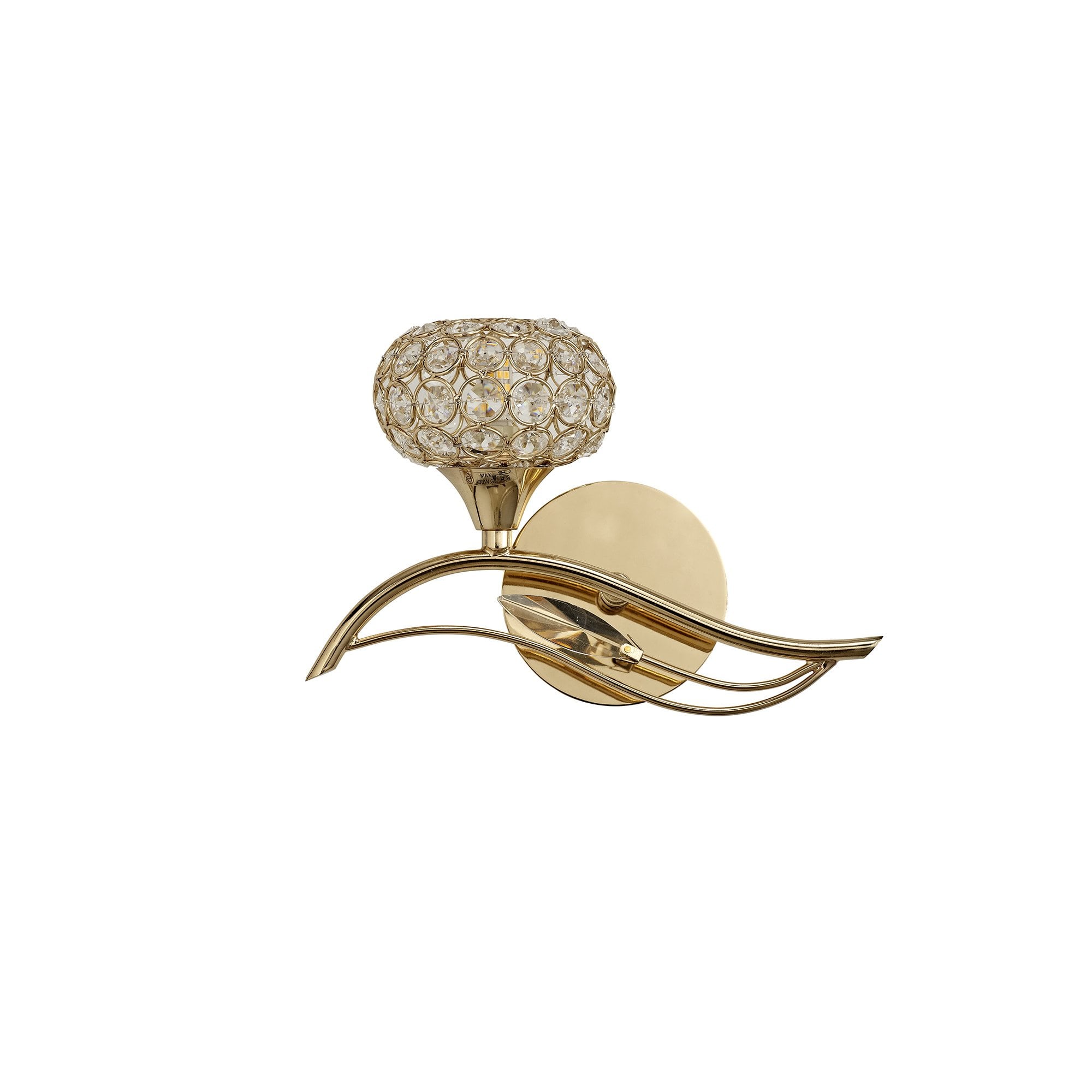 Leimo Wall Lamp Switched 1 Light Left French Gold/Crystal