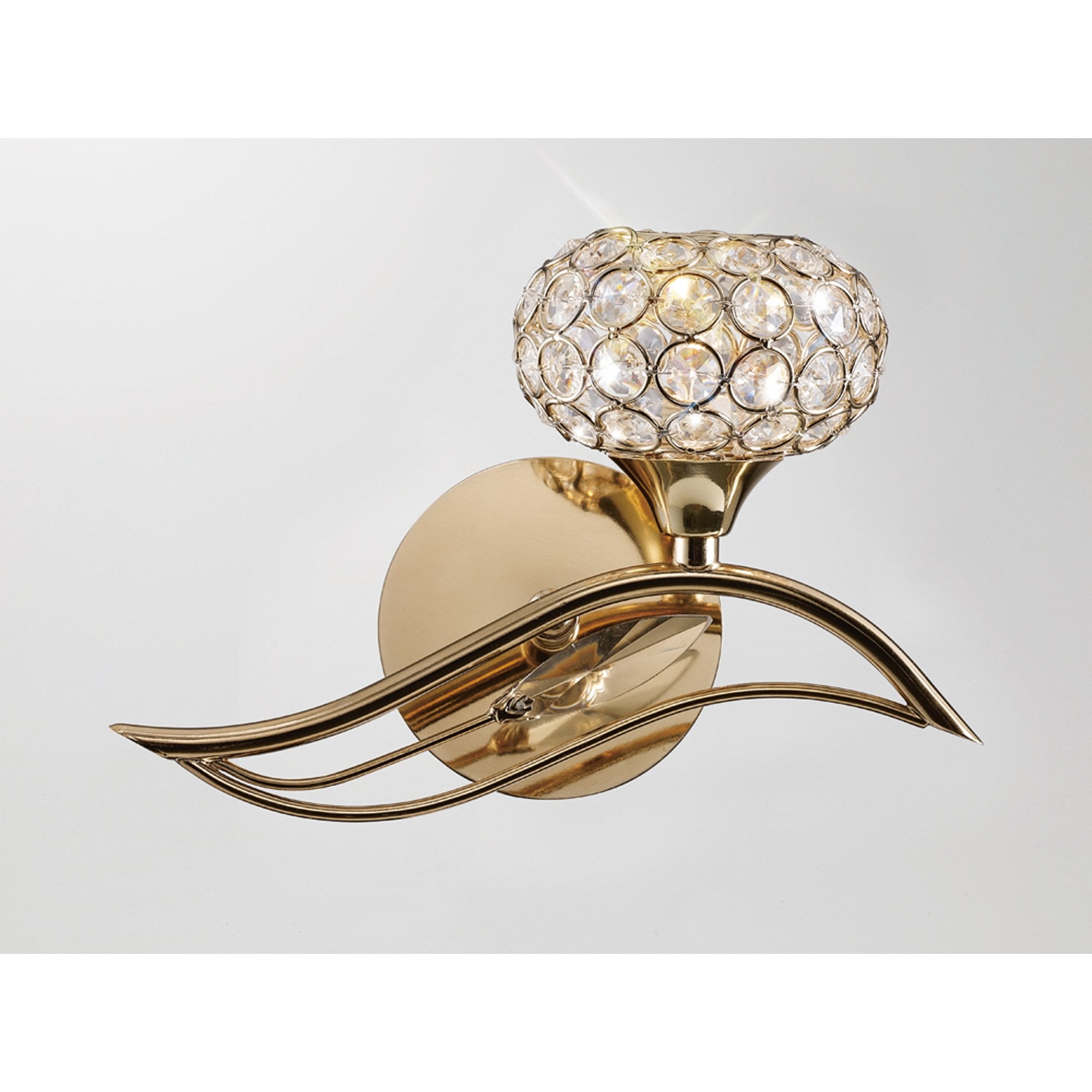 Leimo Wall Lamp Switched 1 Light Right French Gold/Crystal