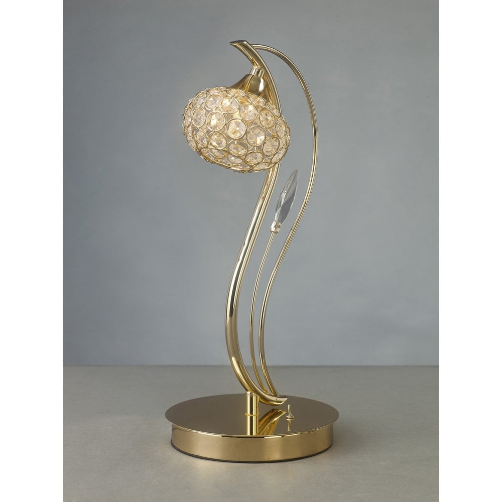 Leimo Table Lamp 1 Light French Gold/Crystal