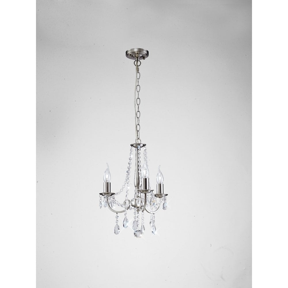 Kyra Pendant 3 Light Satin Nickel/Crystal