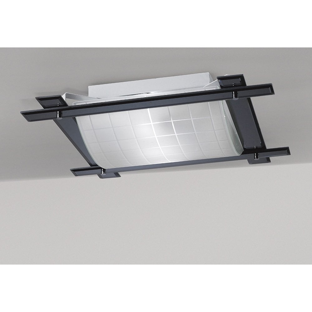 Leo Ceiling 3 Light Black Chrome/Smoked Mirror