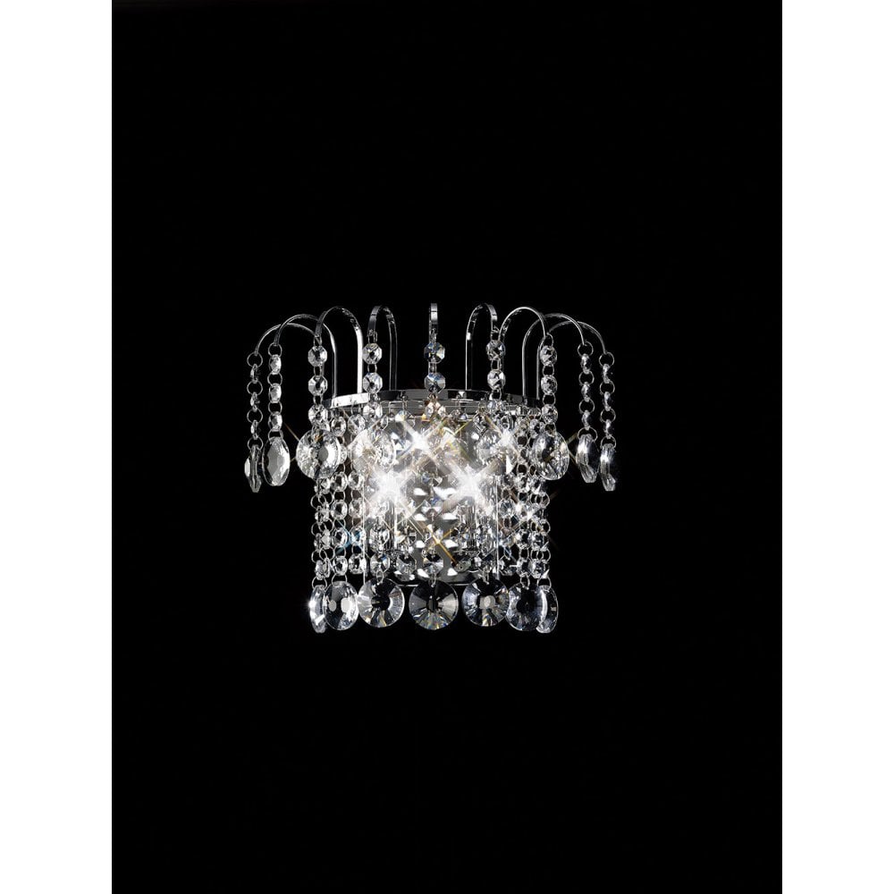 Rosina Wall Lamp Switched 2 Light Polished Chrome/Crystal