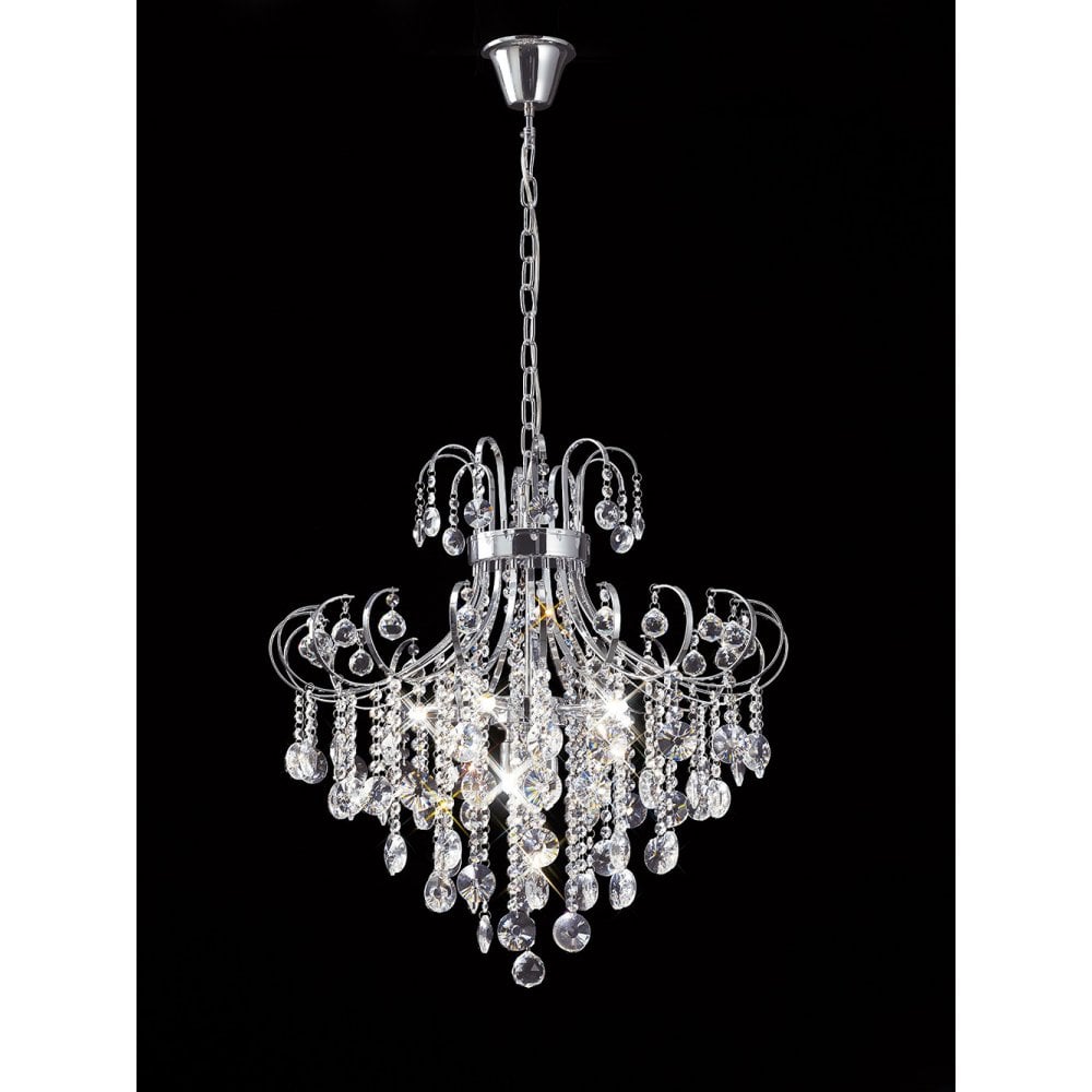 Rosina Pendant 7 Light Polished Chrome/Crystal