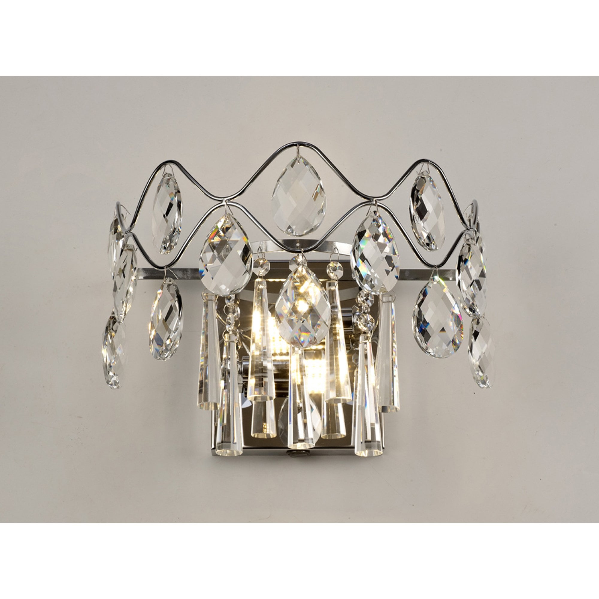 IL31060 Kenzie Wall Lamp Switched 2 Light Polished Chrome/Crystal