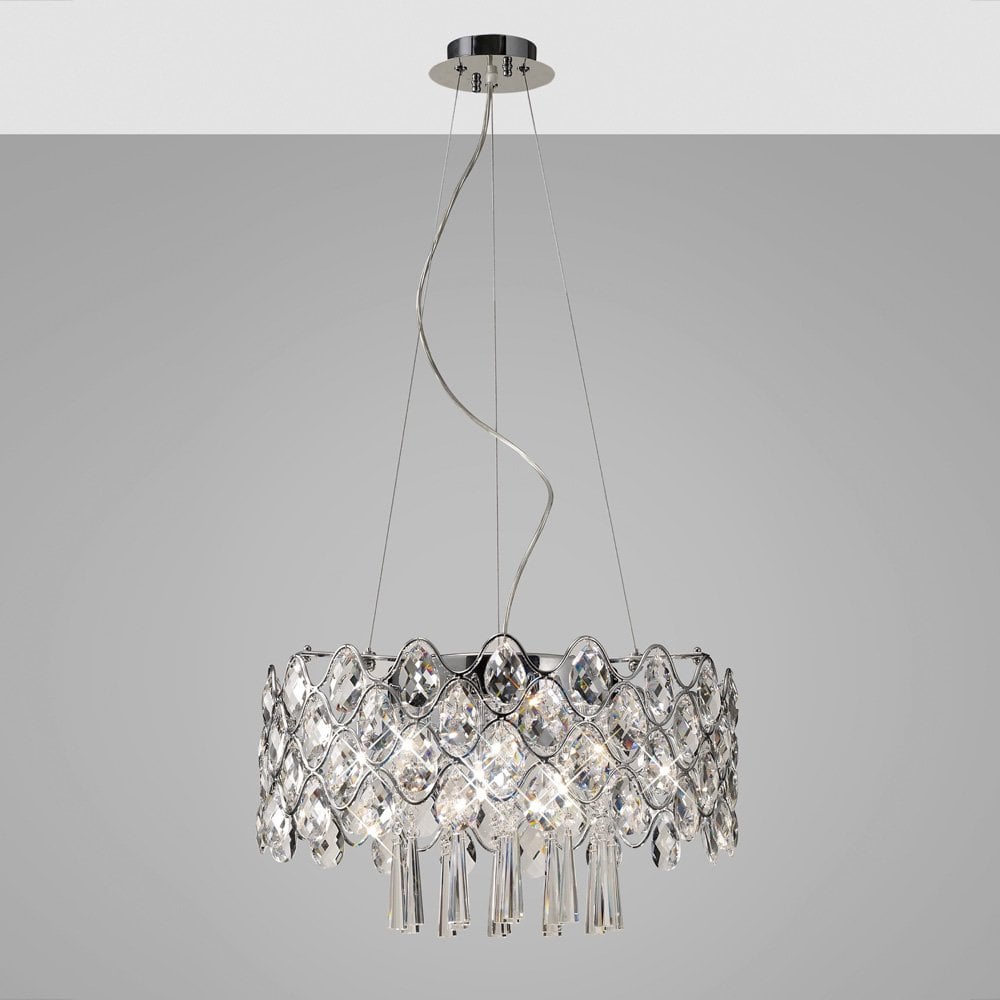 IL31061 Kenzie Pendant 10 Light G9 Polished Chrome/Crystal