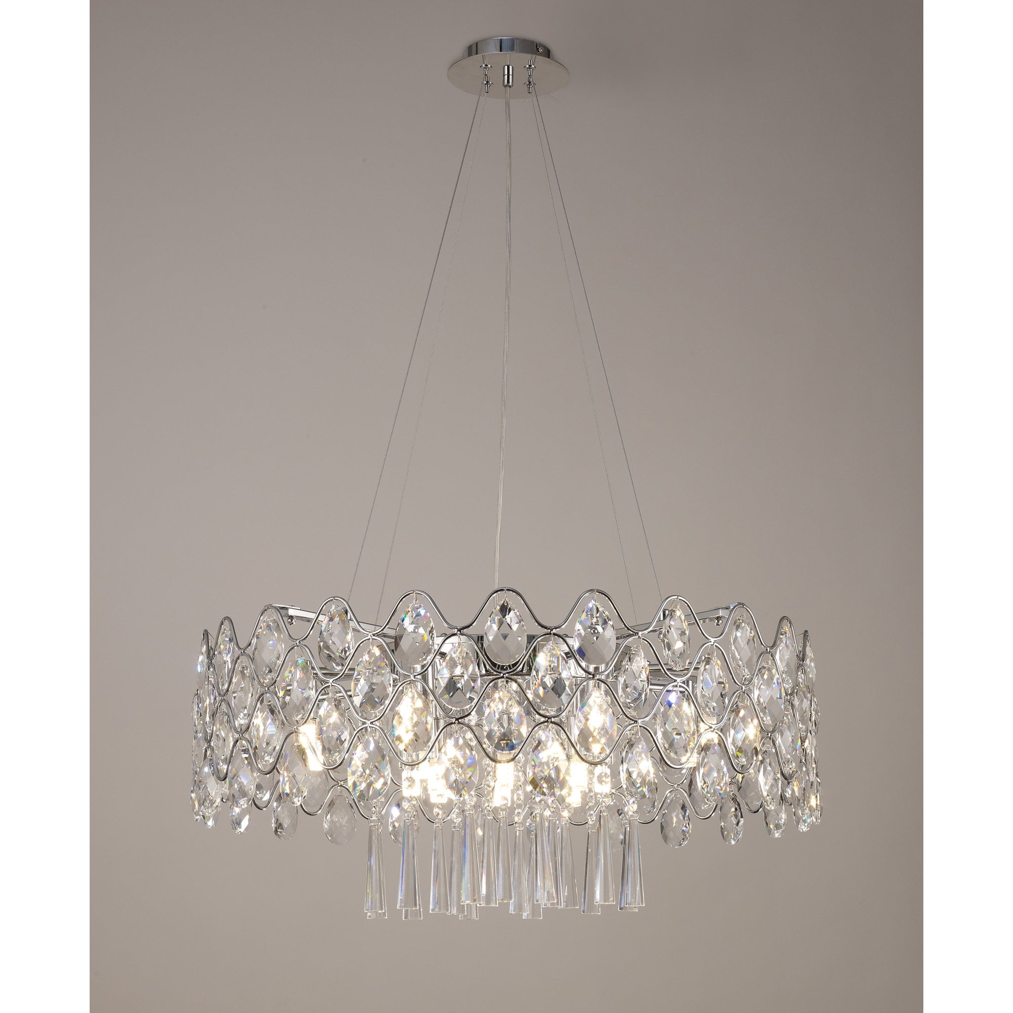 IL31062 Kenzie Pendant 16 G9 Light Polished Chrome/Crystal