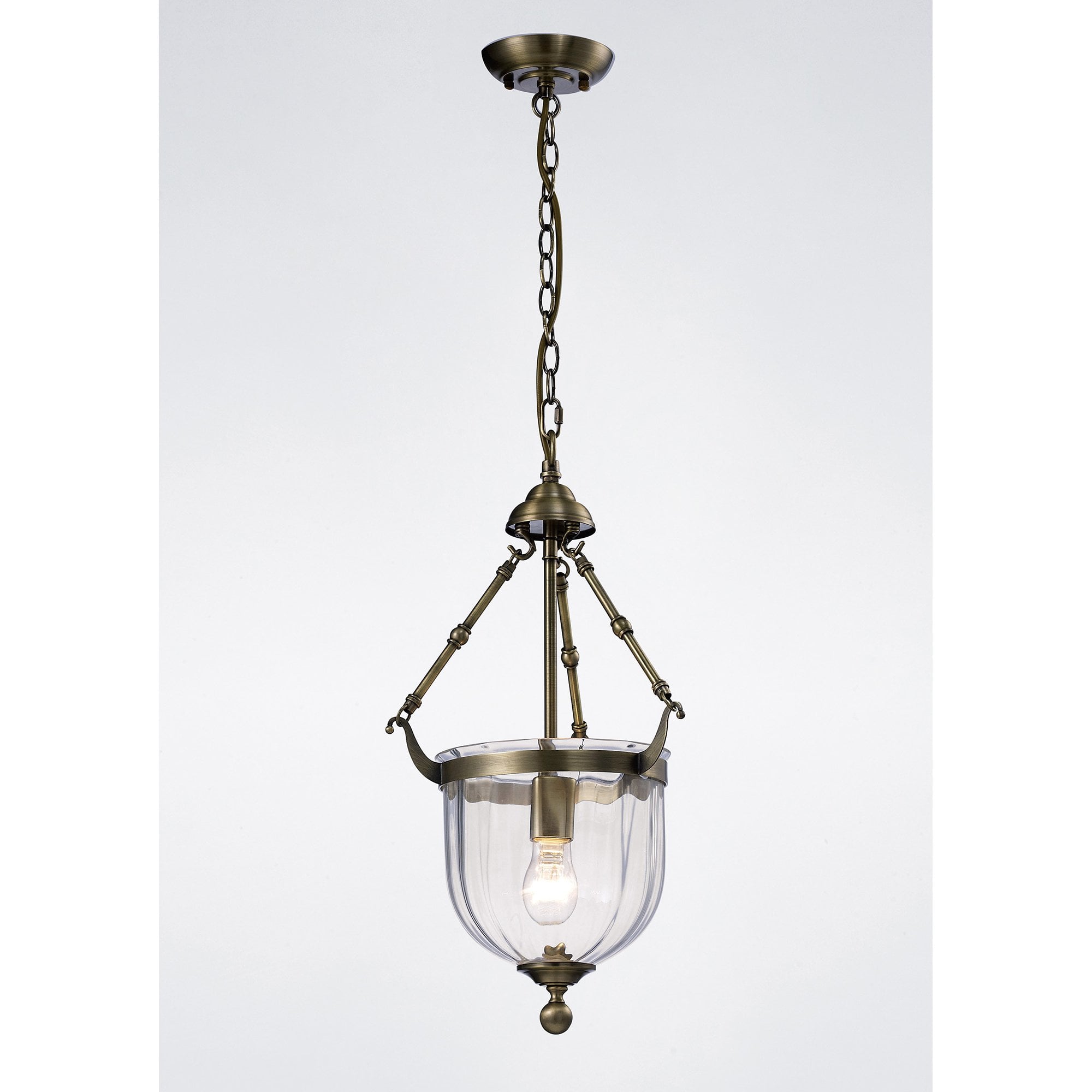 Aubrey Pendant 1 Light Antique Brass/Glass