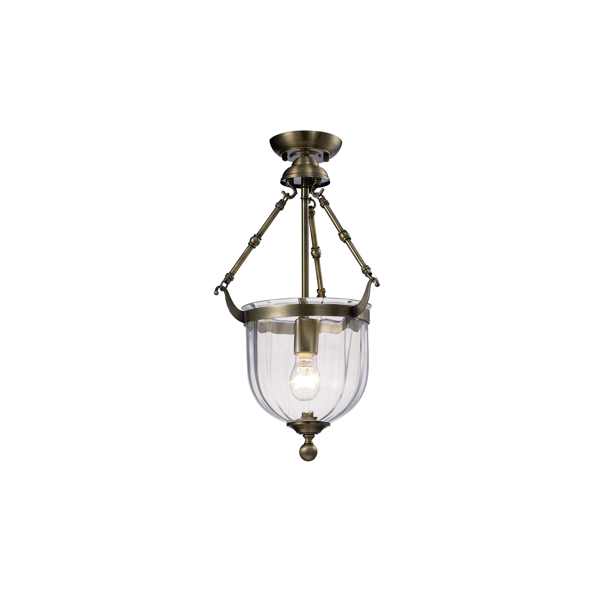 Aubrey Pendant 1 Light Antique Brass/Glass