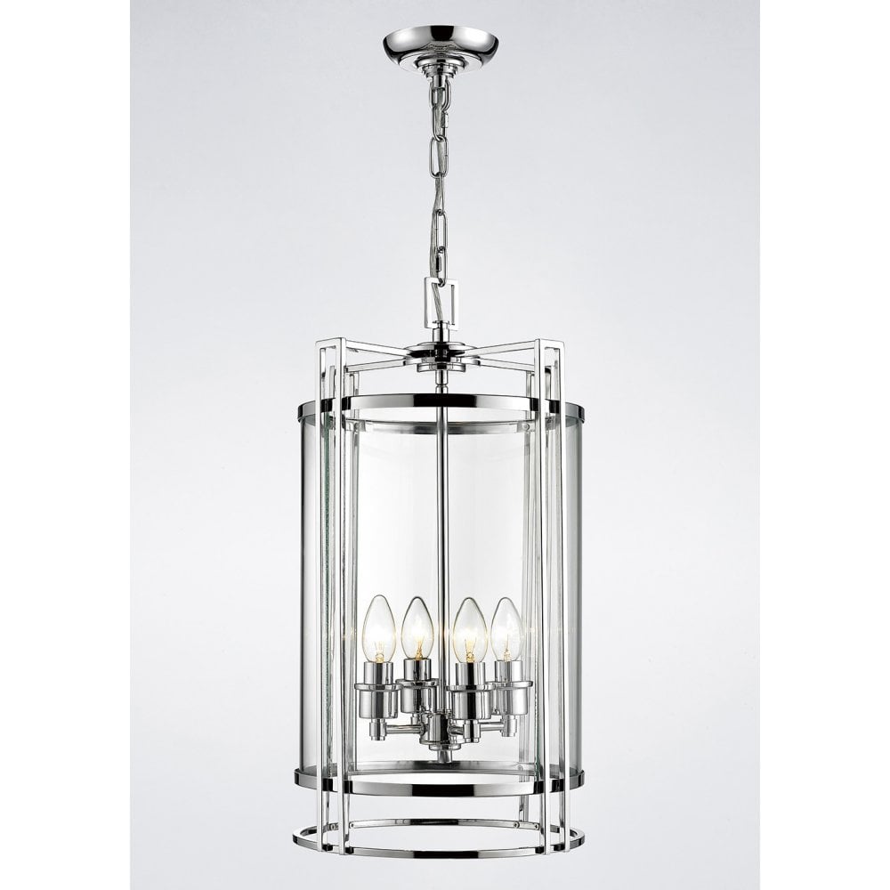 Eaton Pendant 4 Light Polished Chrome/Glass