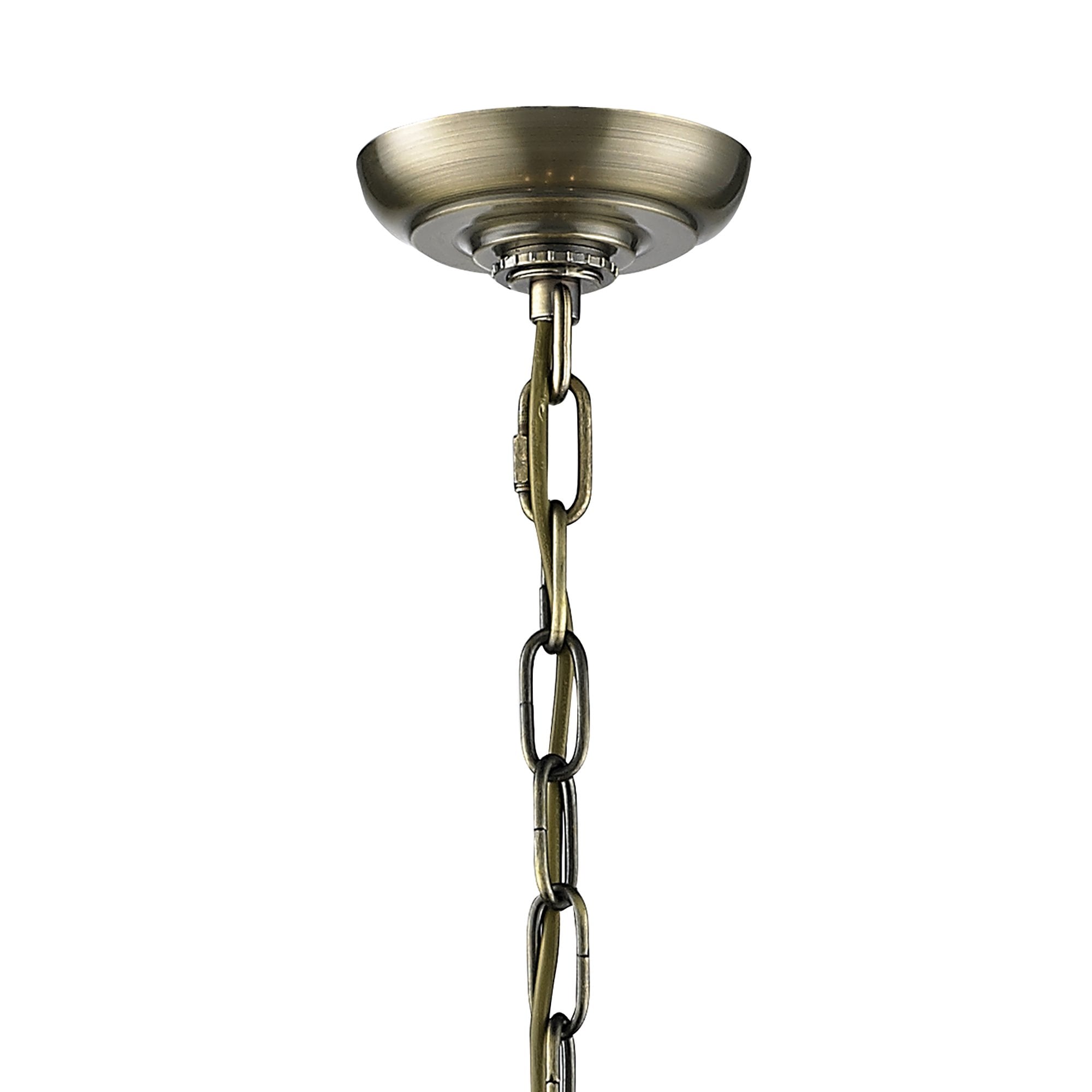 Eaton Pendant 4 Light Antique Brass/Glass