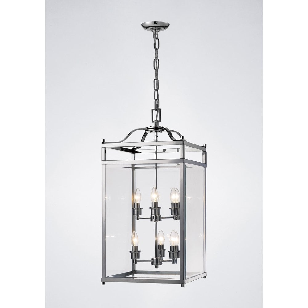 Aston Pendant 6 Light Polished Chrome/Glass