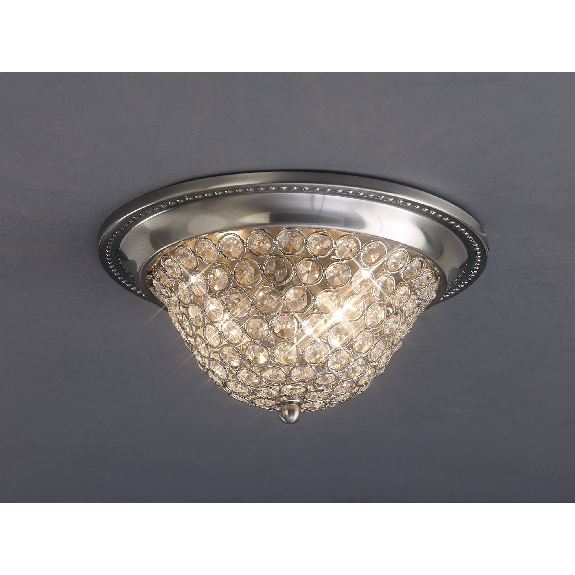 Paloma Ceiling Small 2 Light Satin Nickel/Crystal