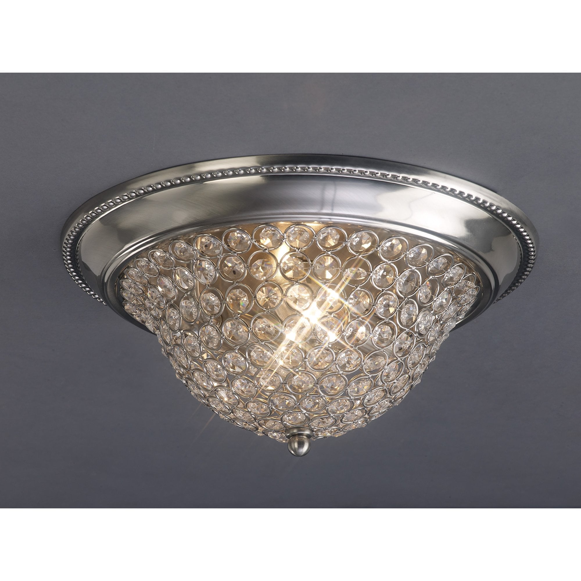 Paloma Ceiling Medium 2 Light Satin Nickel/Crystal