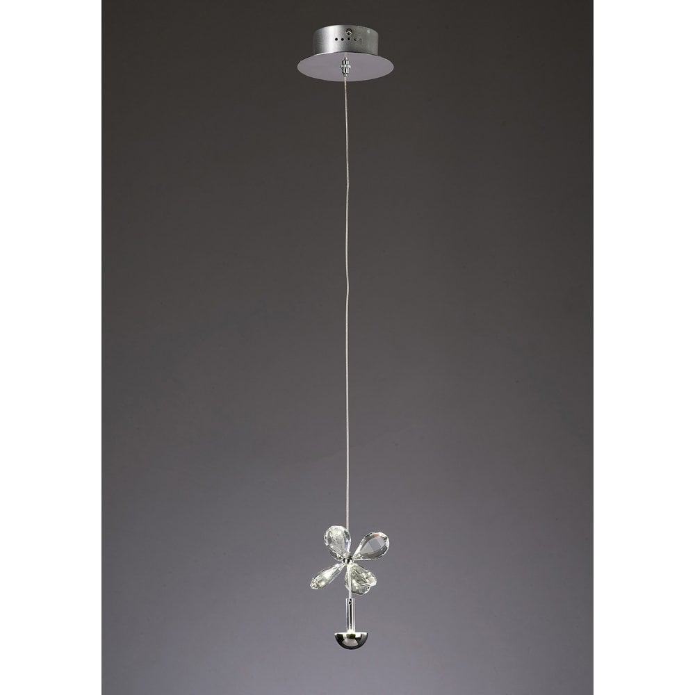 Aviva Pendant 1 Light 4000K LED Polished Chrome/Crystal