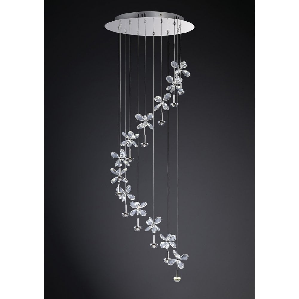 Aviva Pendant 12 Light 4000K LED Polished Chrome / Crystal