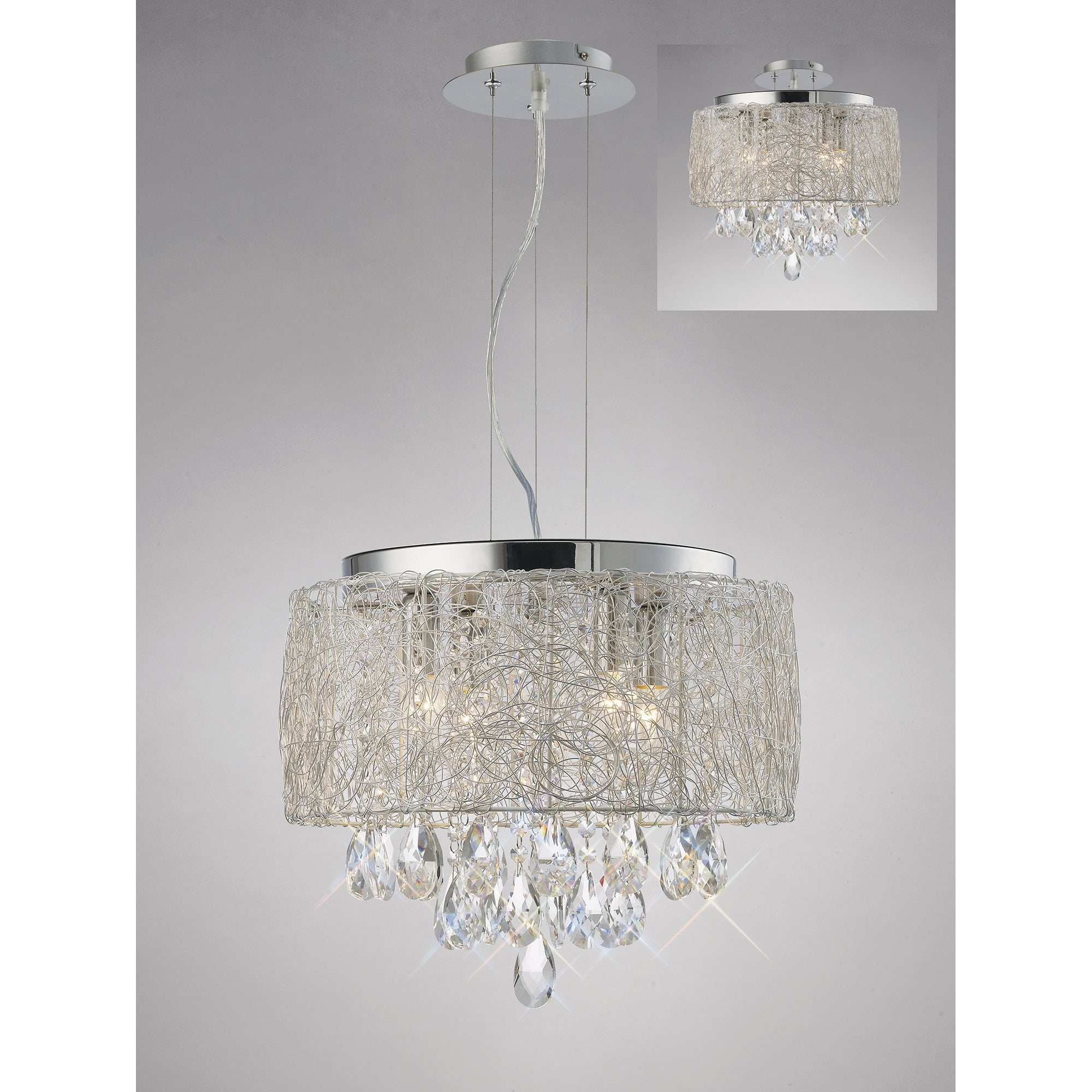 Adeline Pendant 4 Light Polished Chrome/Crystal