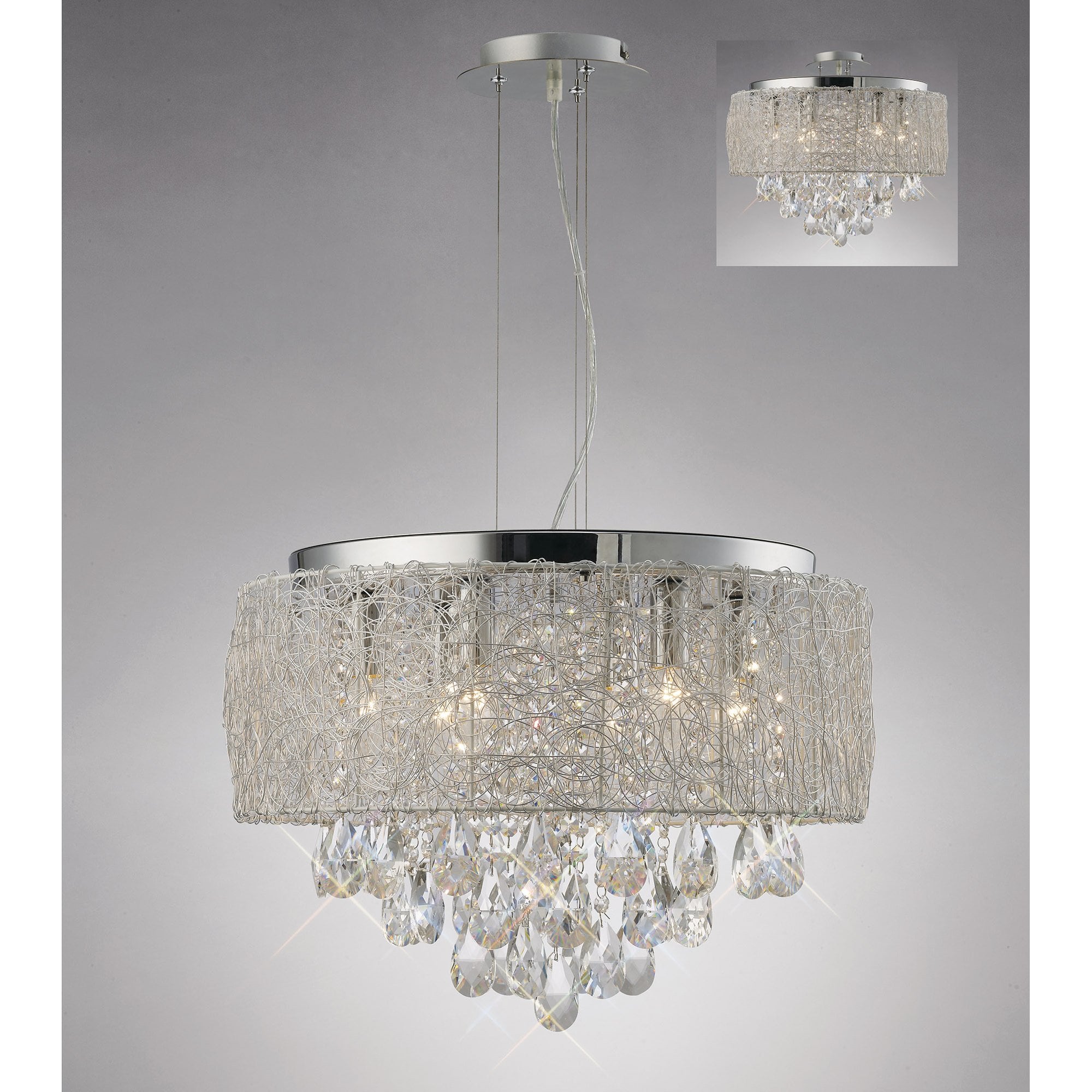 Adeline Pendant 6 Light Polished Chrome/Crystal