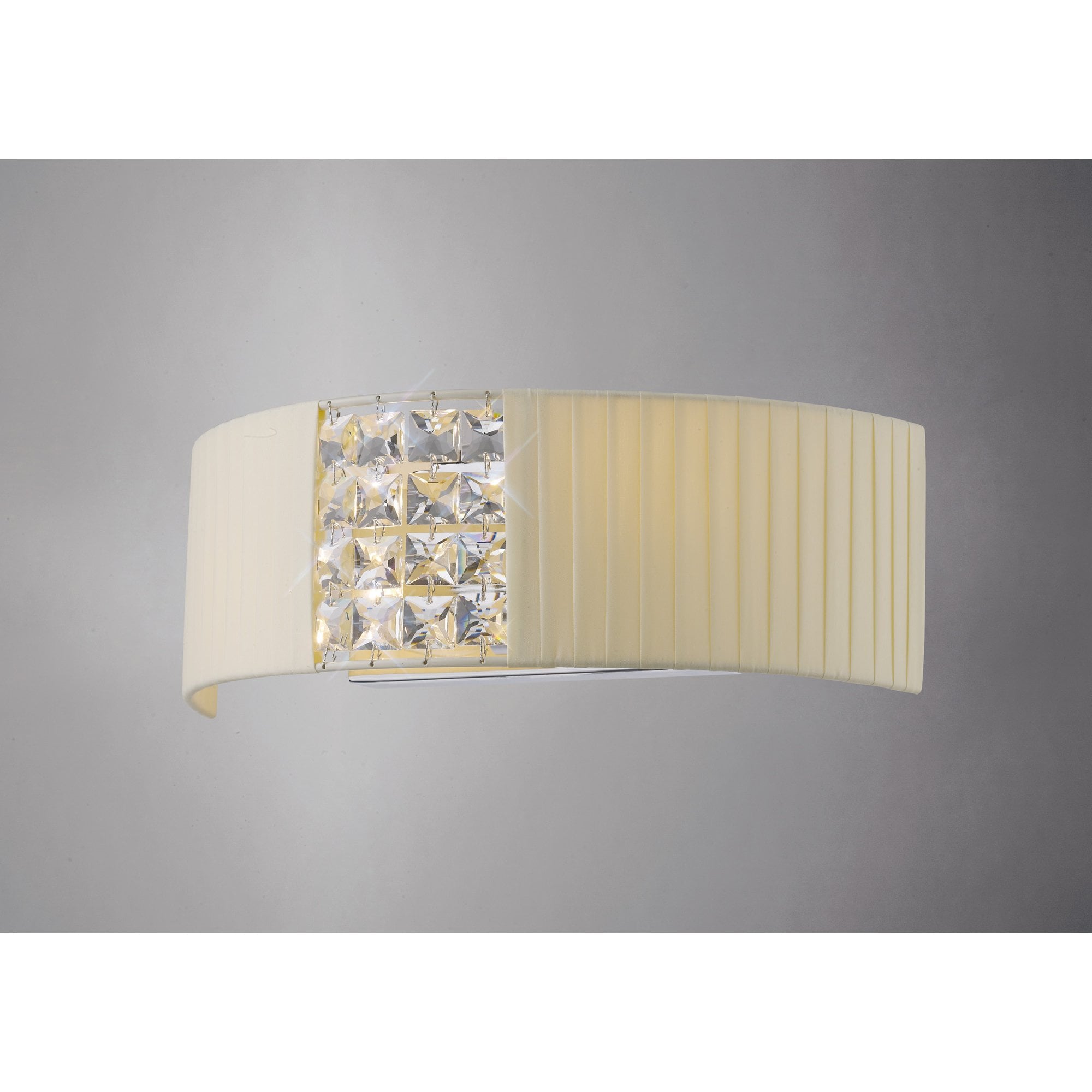 Evelyn Wall Lamp With Cream Shade 2 Light Polished Chrome/Crystal