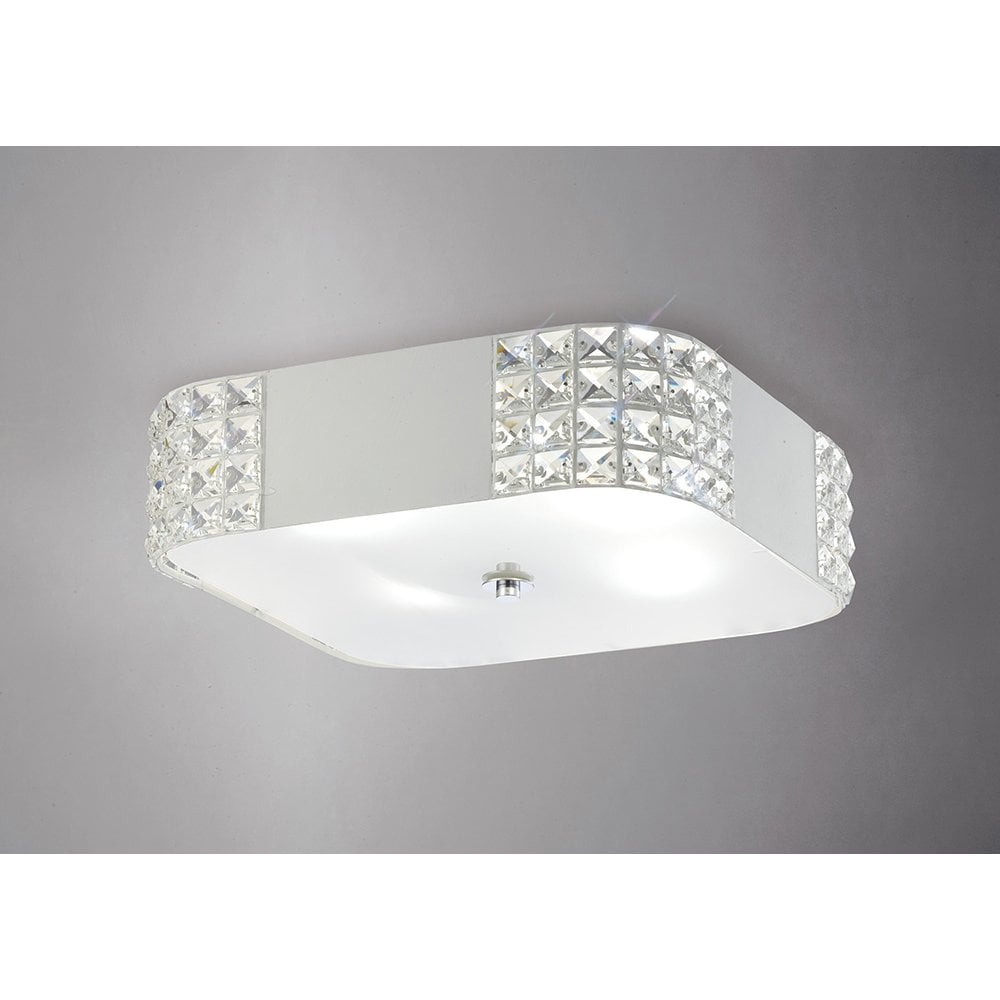 Denver Ceiling 4 Light White/Crystal