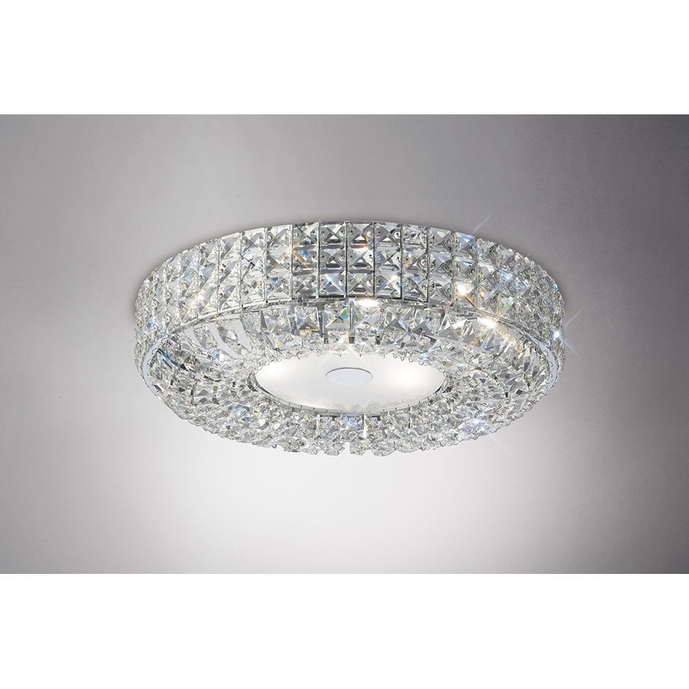 Enya Flush Ceiling 6 Light Polished Chrome/Crystal