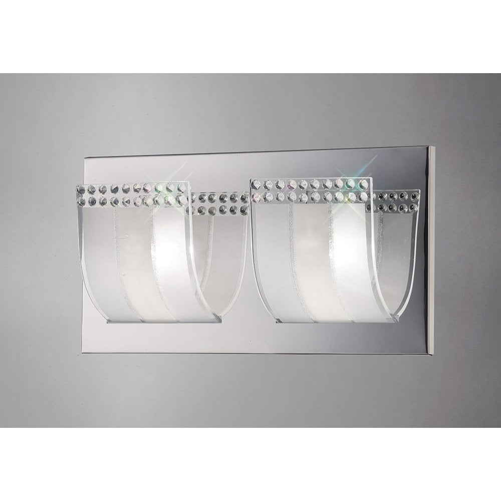 Charis Wall Lamp Switched 2 Light Polished Chrome/Glass/Crystal