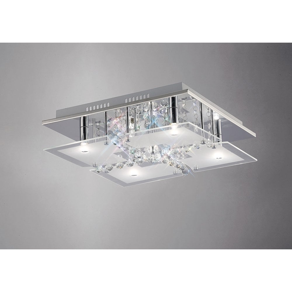 Chisora Ceiling 5 Light Polished Chrome/Glass/Crystal