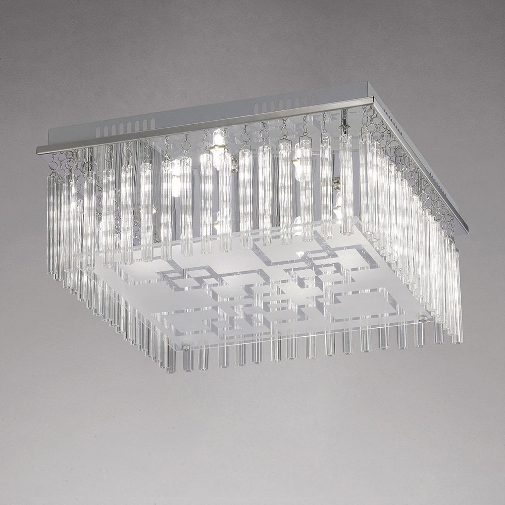 Capella Ceiling 8 Light Polished Chrome/Glass