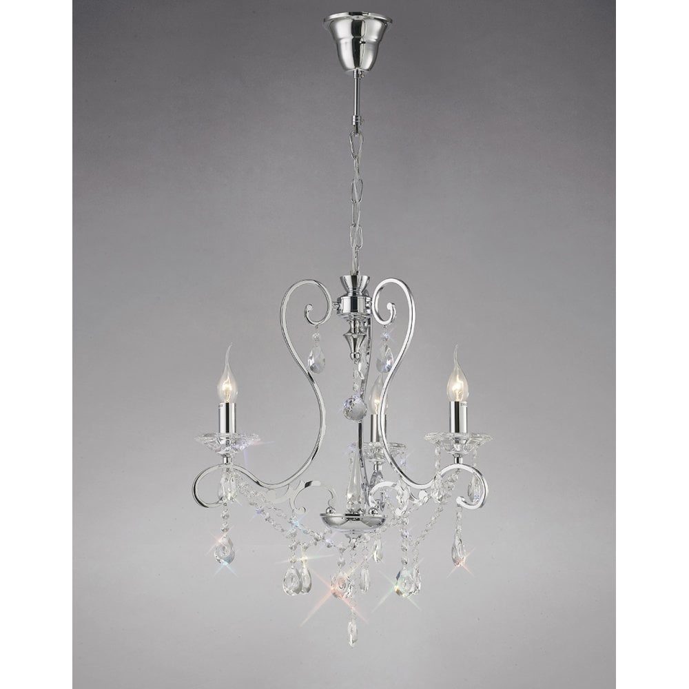 Vela Pendant 3 Light Polished Chrome/Crystal