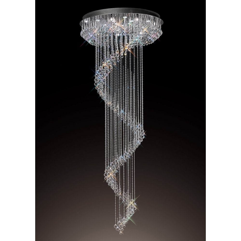 Colorado Pendant Multi-Spiral 24 Light Polished Chrome / Crystal